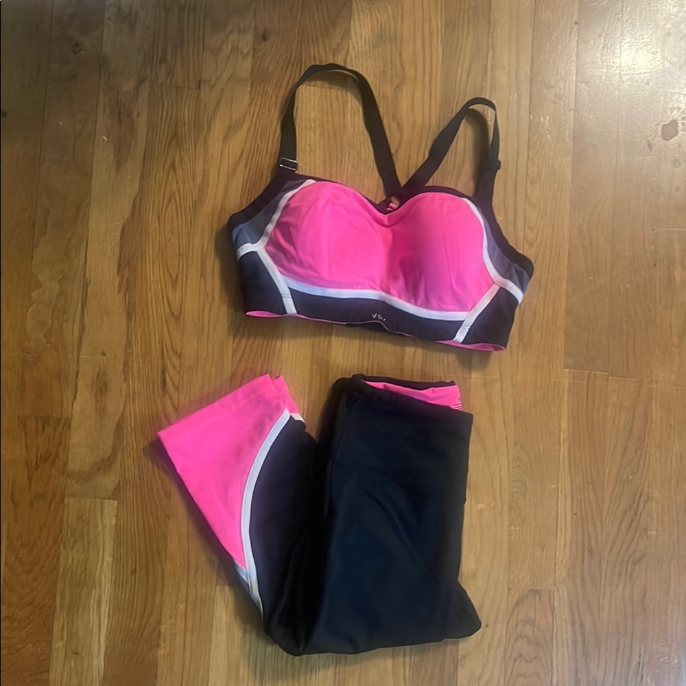 VSX-Vibrant Pink, Grey, White, and Black Activewear leggings